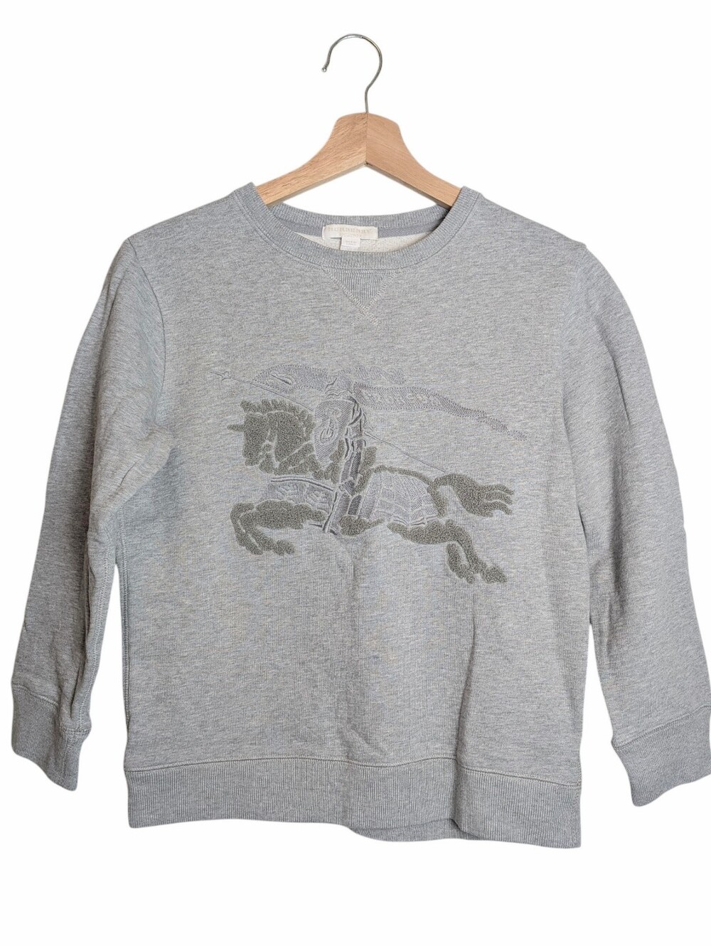 Burberry Children 12Y Embroidery Fleece Sweatshirt Gray Classic Logo Designer